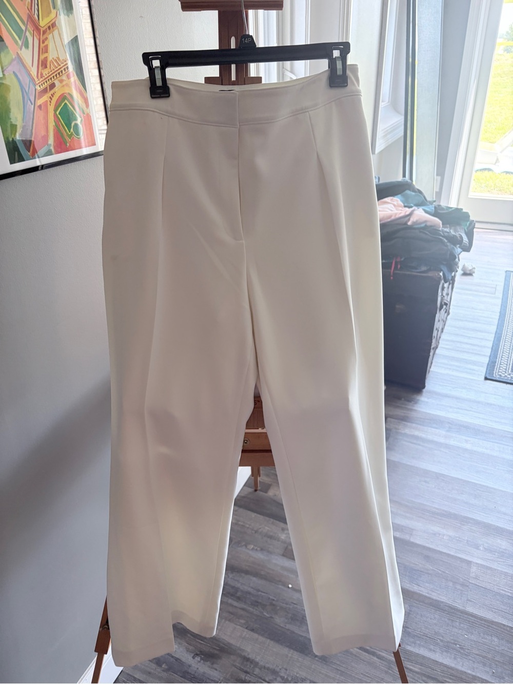 Women's Cream Wide-Leg Dress Pants
